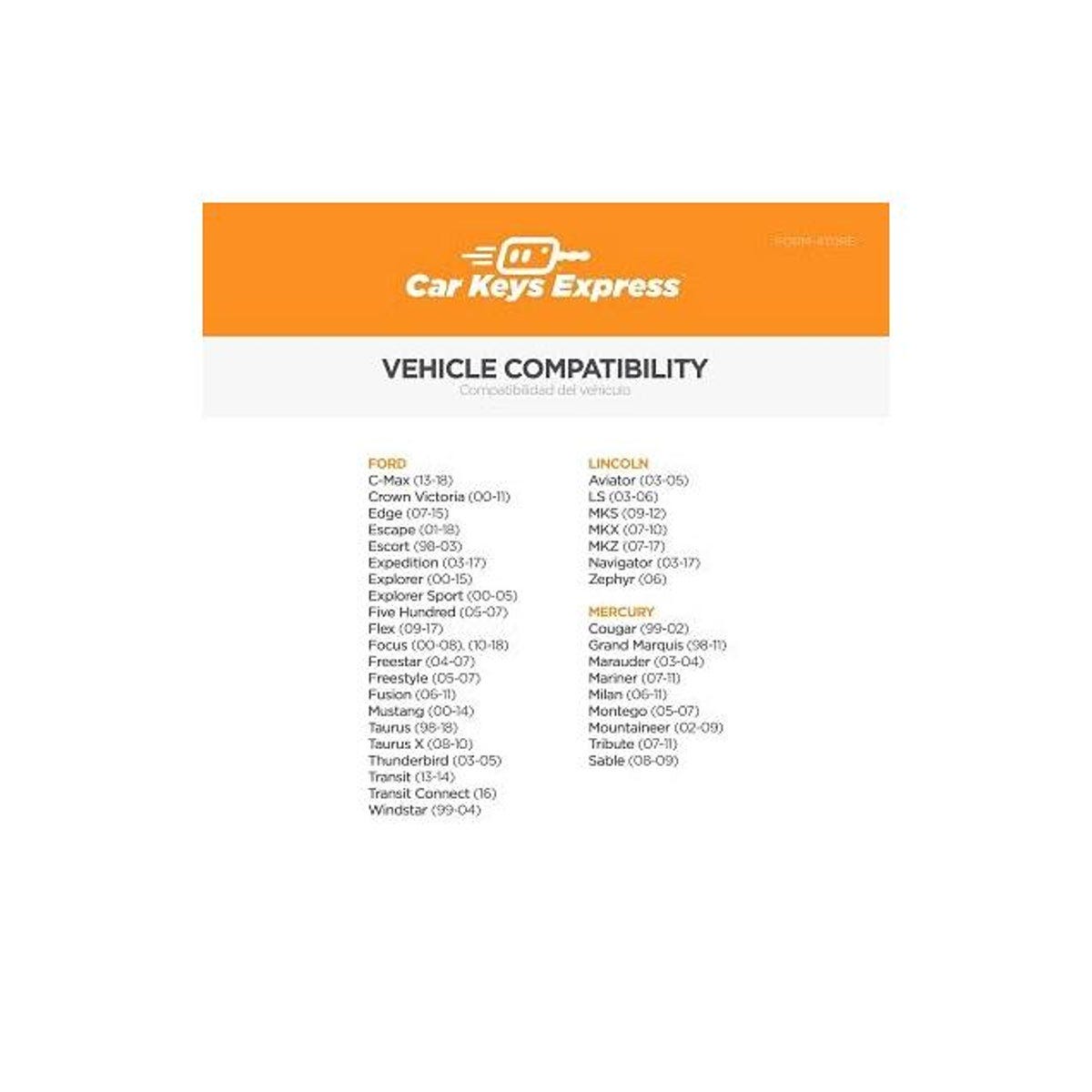 Car Keys Express Ford, Lincoln, Mercury 4-Button Car Remote - photo 4