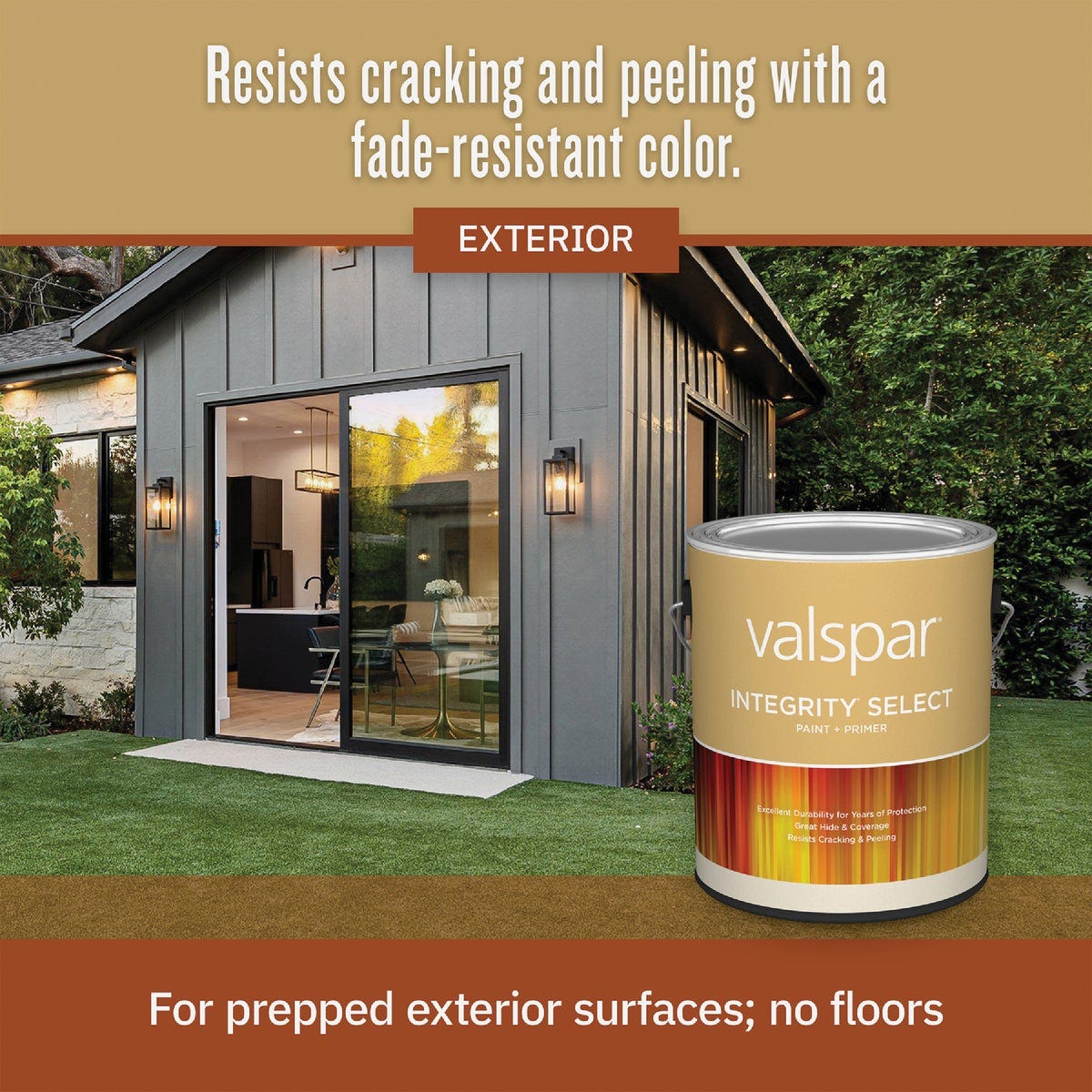 Valspar Integrity Select Semi-Gloss Paint & Primer Exterior Paint, Clear Base, 1 Gal. - photo 3
