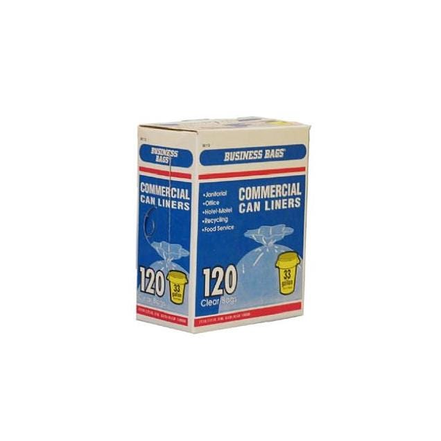 Ruffies 120-Ct. 33-Gal. Clear Institutional Trash Bags Ruffies 120-Ct. 33-Gal. Clear Institutional Trash Bags