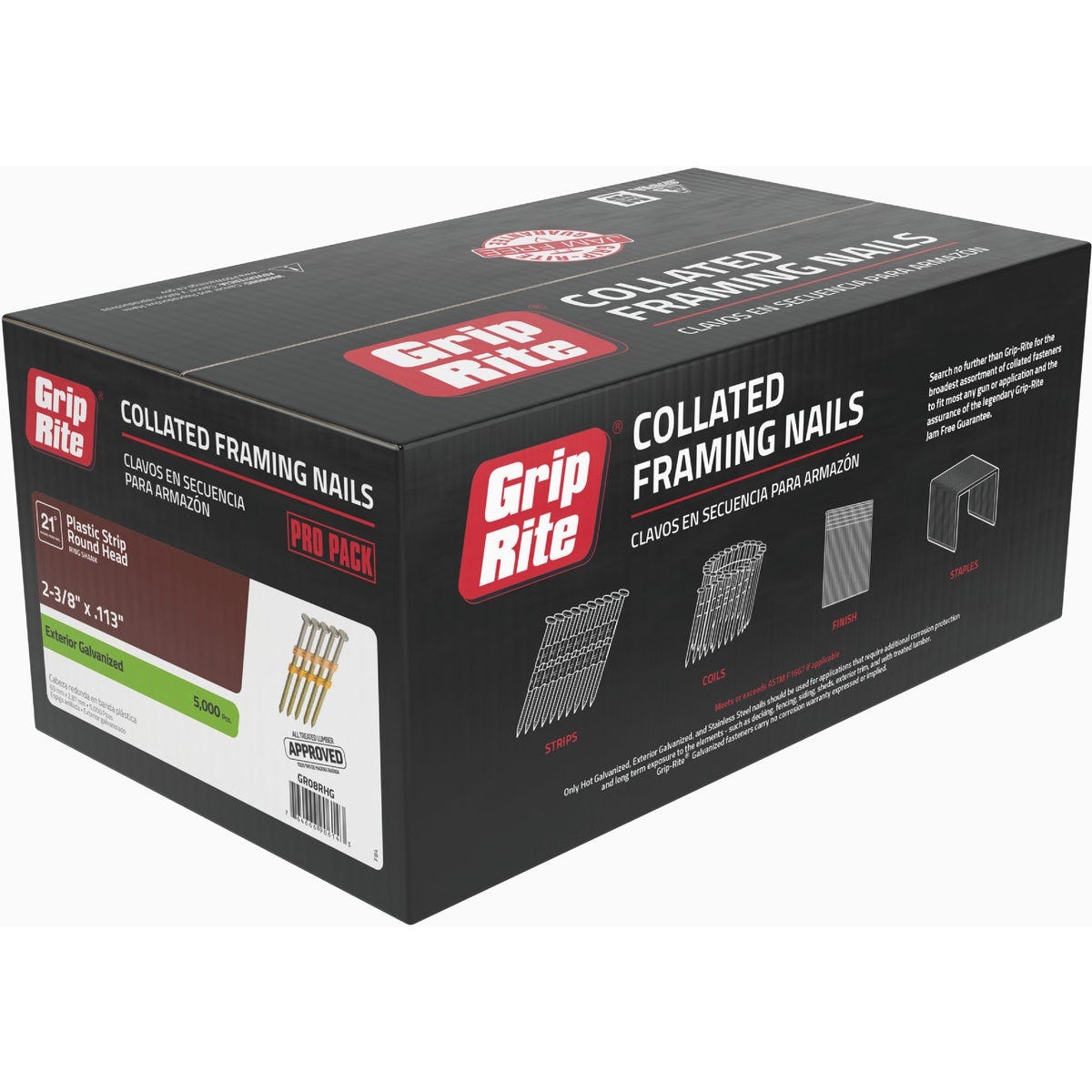 Grip-Rite 2-3/8 In. x 0.113 In. 21 Deg. Hot Galvanized Ring Shank Collated Framing Nails (5000 Ct.) - photo 2 Grip-Rite 2-3/8 In. x 0.113 In. 21 Deg. Hot Galvanized Ring Shank Collated Framing Nails (5000 Ct.) - photo 2