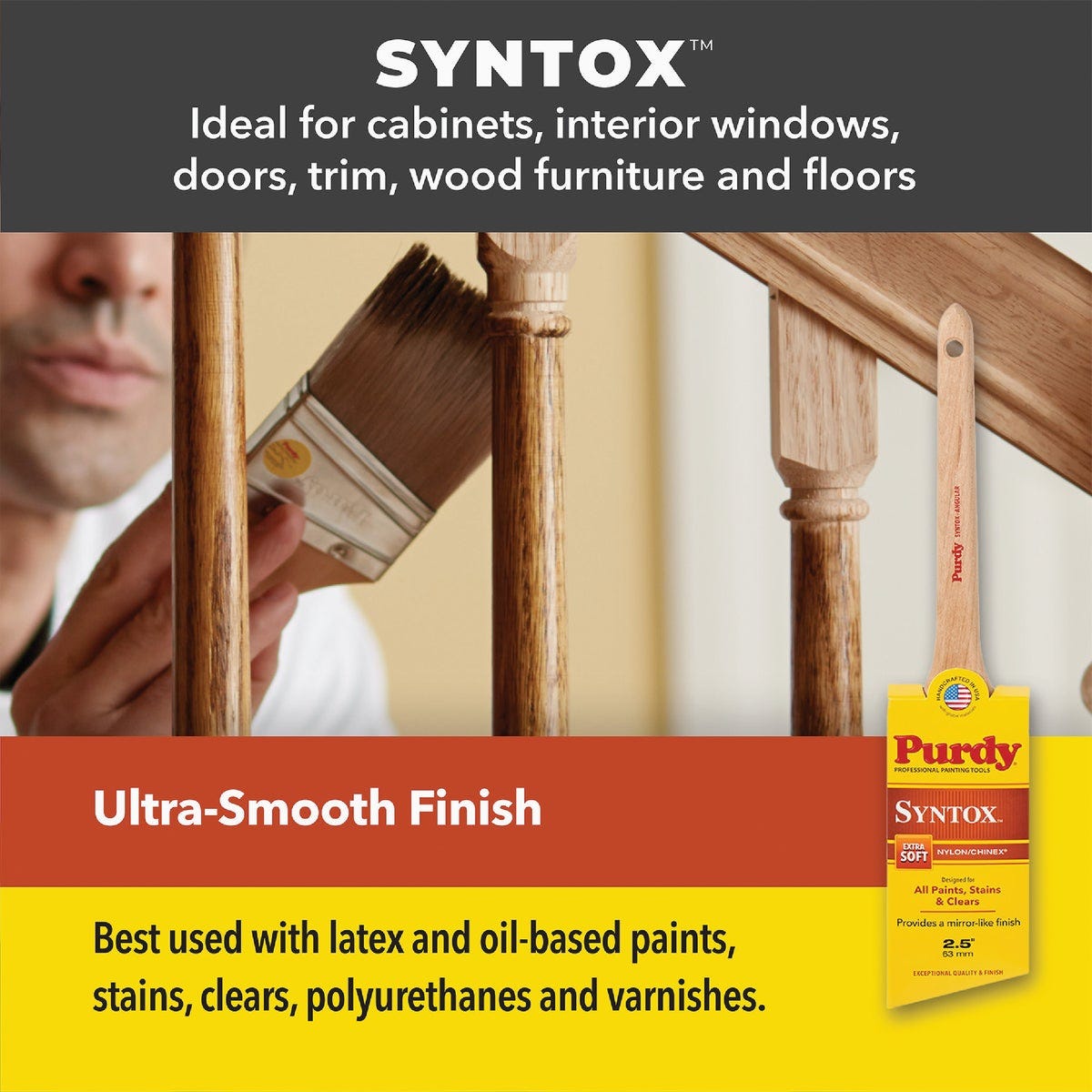 Purdy 2.5 In. Syntox Series Angular Trim Paint Brush - photo 4