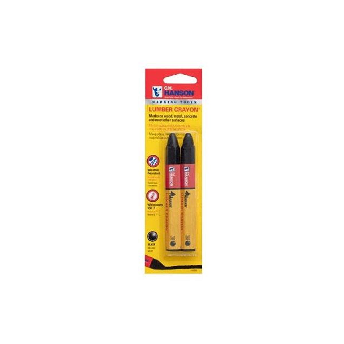 C.H. Hanson 2-Pack Black Lumber Crayon Markers