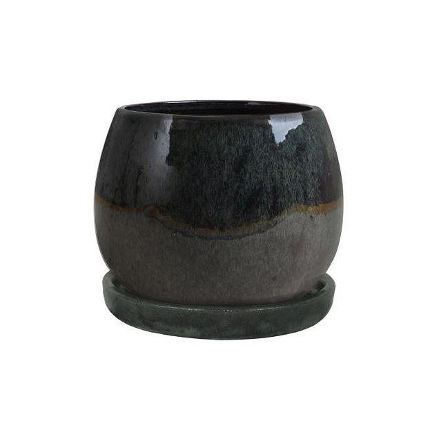 Trendspot 6 In. Dripping Green Ceramic Artisan Planter Trendspot 6 In. Dripping Green Ceramic Artisan Planter