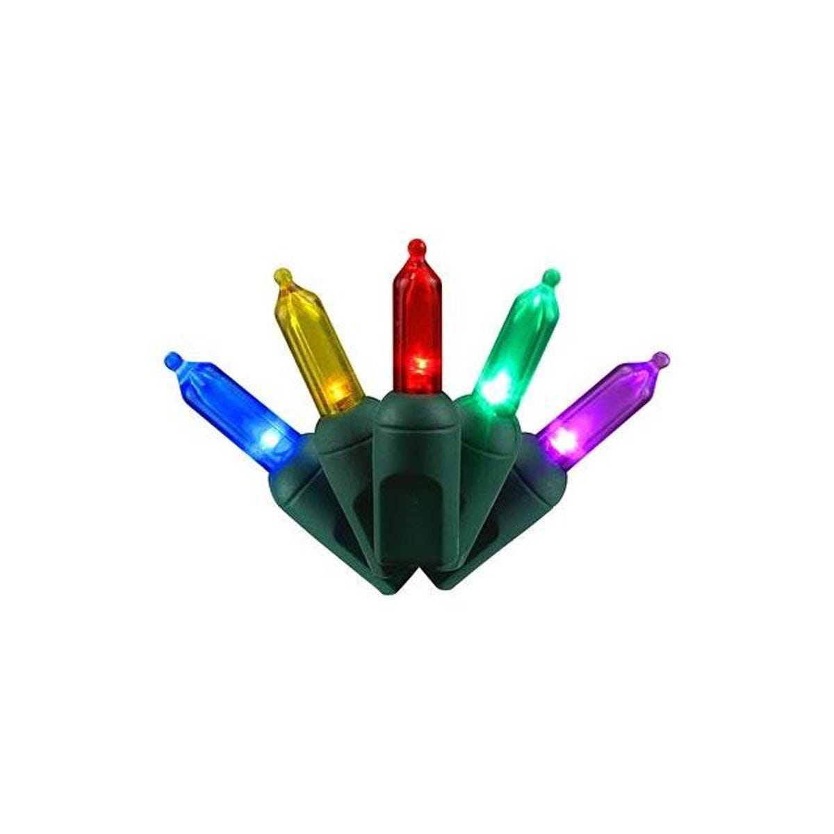 Holiday Bright Lights Multi Color 50-Bulb Battery Operated 8 Functions T5 Commercial Christmas String Lights