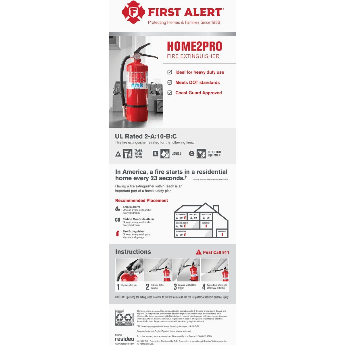 First Alert 2A 10BC Fire Extinguisher - photo 5 First Alert 2A 10BC Fire Extinguisher - photo 5