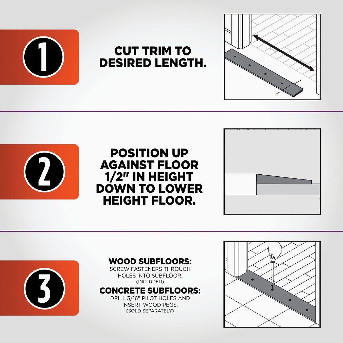 M-D Building Products 1-3/4 In. x 72 In. Unfinished Hardwood Reducer with Screws - photo 6 M-D Building Products 1-3/4 In. x 72 In. Unfinished Hardwood Reducer with Screws - photo 6