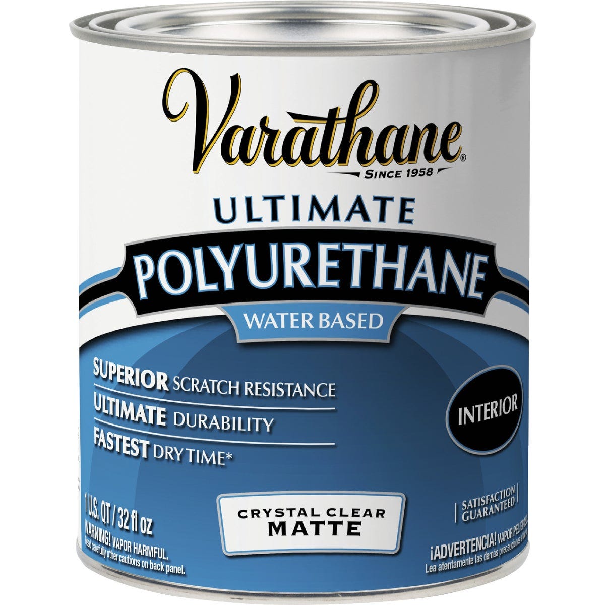 Varathane Matte Low Odor Water Based Interior Polyurethane, 1 Qt.