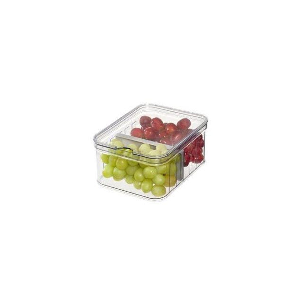 iDesign BPA-Free Clear Plastic Adjustable Divider & Lid Refrigerator Bin Crisper - photo 4