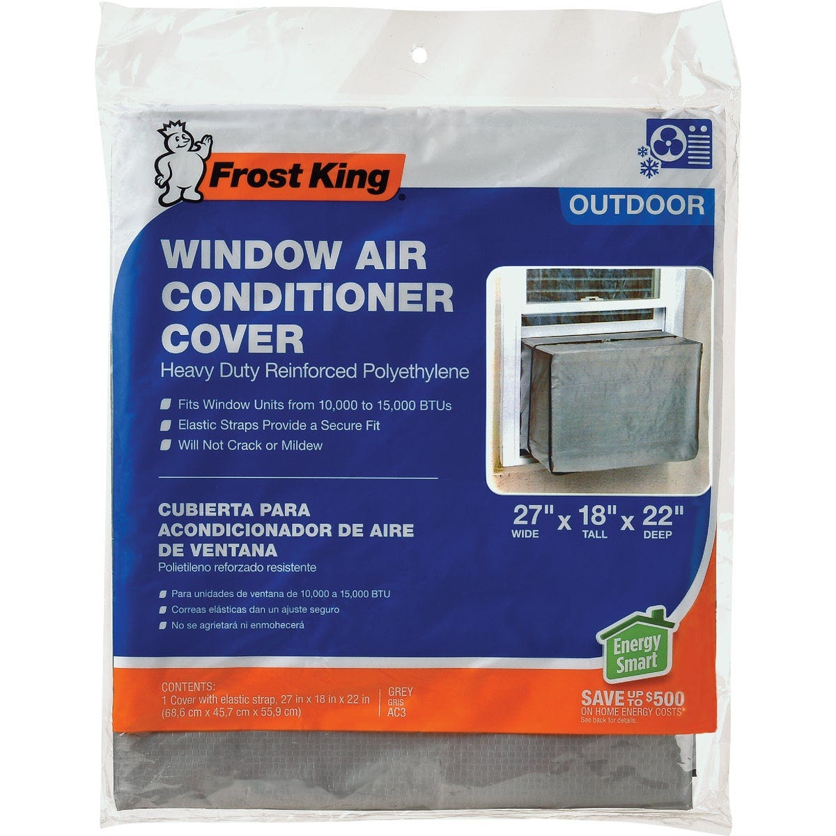 Frost King 18 In. x 27 In. x 22 In. 6 mil Rectangular Air Conditioner Cover Frost King 18 In. x 27 In. x 22 In. 6 mil Rectangular Air Conditioner Cover