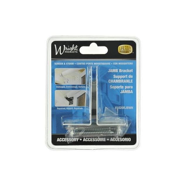 Wright Products Replacement Jamb Bracket, White Wright Products Replacement Jamb Bracket, White