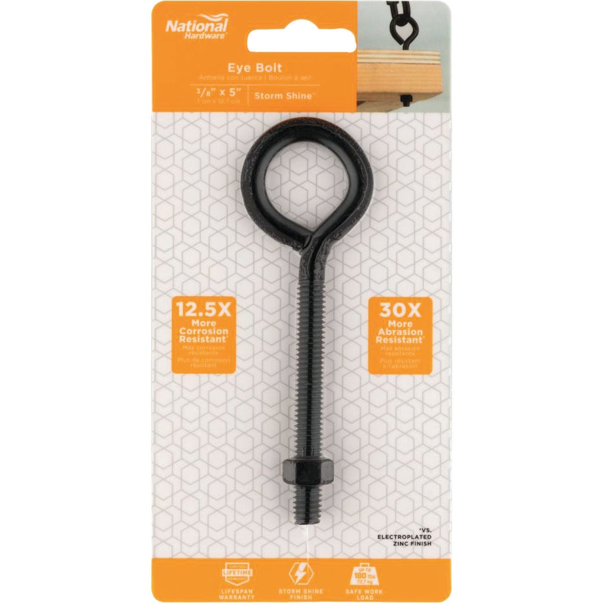 National Hardware 3/8 In. x 5 In. Storm Shine Eye Bolt with Nut - photo 2