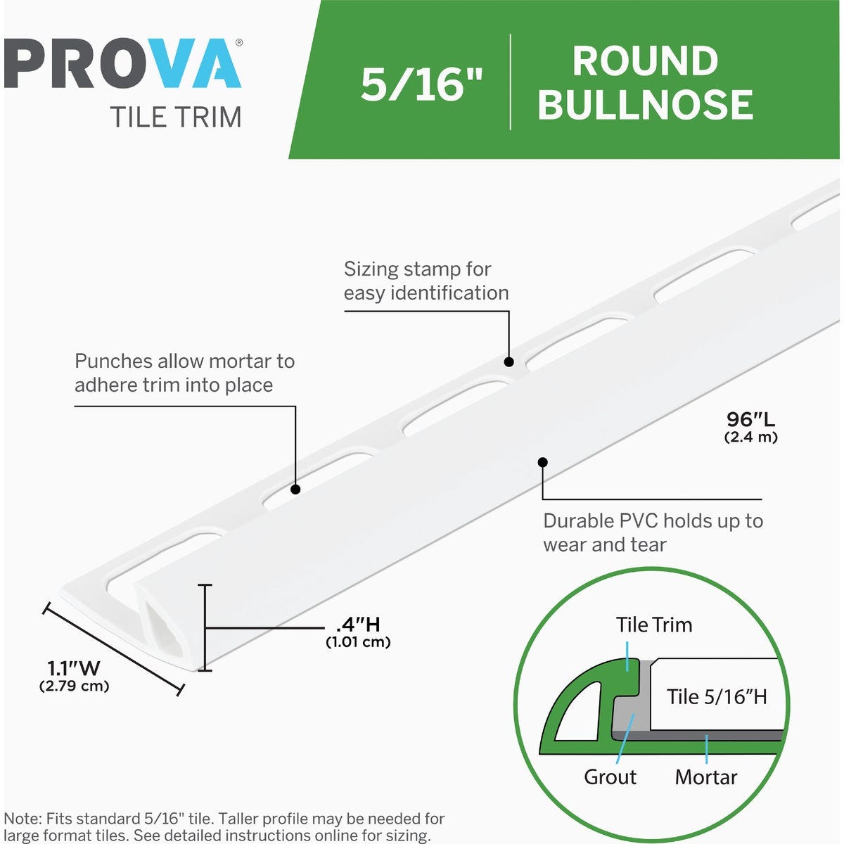 M-D Building Products 5/16 In. x 96 In. White PVC Bullnose - photo 3