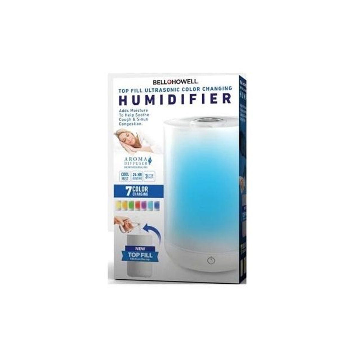 Bell + Howell 1 Gal. Color Changing Aroma Diffuser Cool Mist Ultrasonic Humidifier
