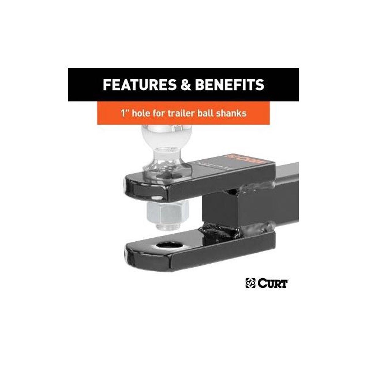 CURT Clevis Pin Hitch Ball Mount, 6,000 Lb. Load - photo 3