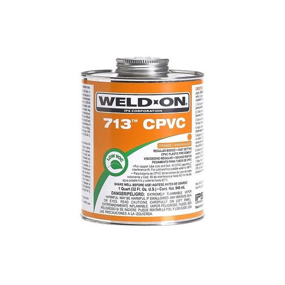 Weld-On 713 1/4 Pt. Orange Regular Bodied CPVC Pipe Cement Weld-On 713 1/4 Pt. Orange Regular Bodied CPVC Pipe Cement