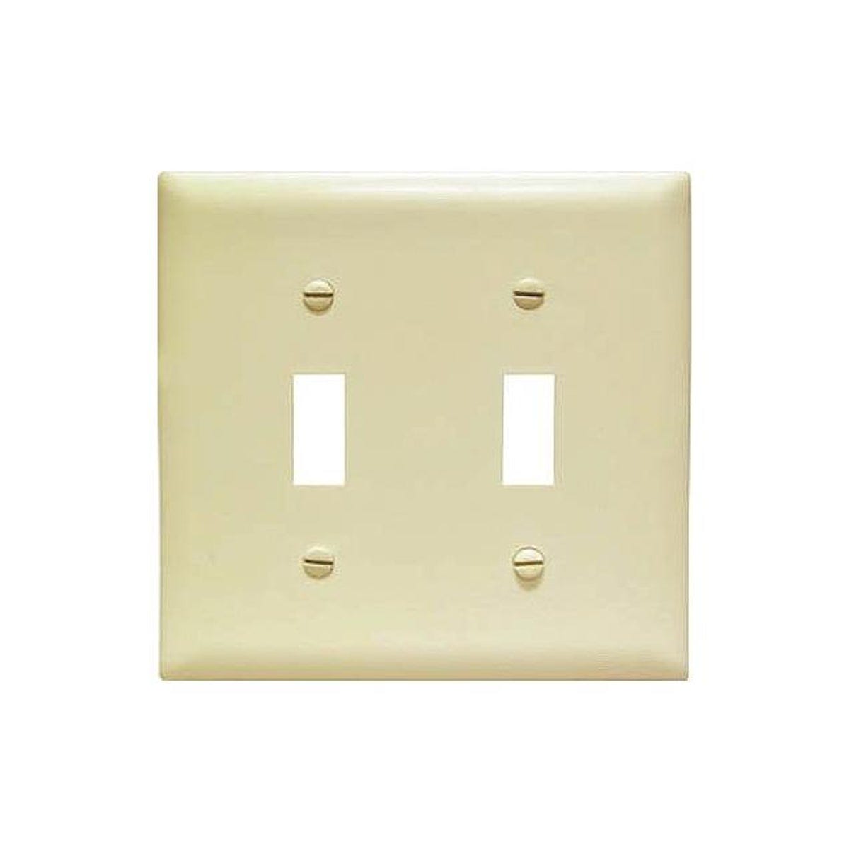 Legrand Pass & Seymour 2-Gang Nylon Toggle Switch Wall Plate, Ivory