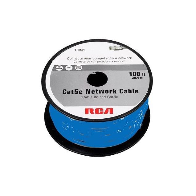 RCA 100 Ft. CAT-5E Blue Network Cable RCA 100 Ft. CAT-5E Blue Network Cable