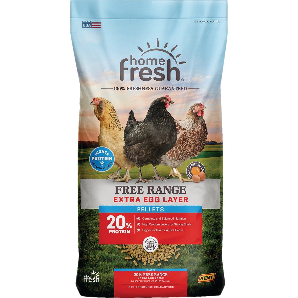 Kent Home Fresh Extra Egg Layer Free Range 40 Lb. Pellet Feed Kent Home Fresh Extra Egg Layer Free Range 40 Lb. Pellet Feed