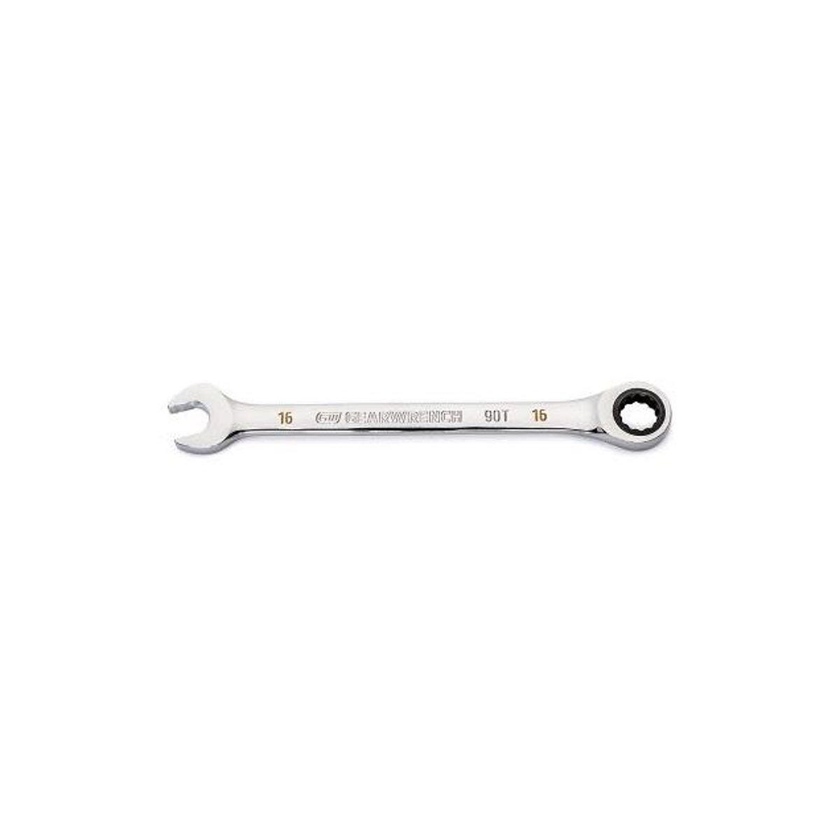 GearWrench Combination Ratcheting Wrench, 90-Tooth, 12-Point, 16 mm