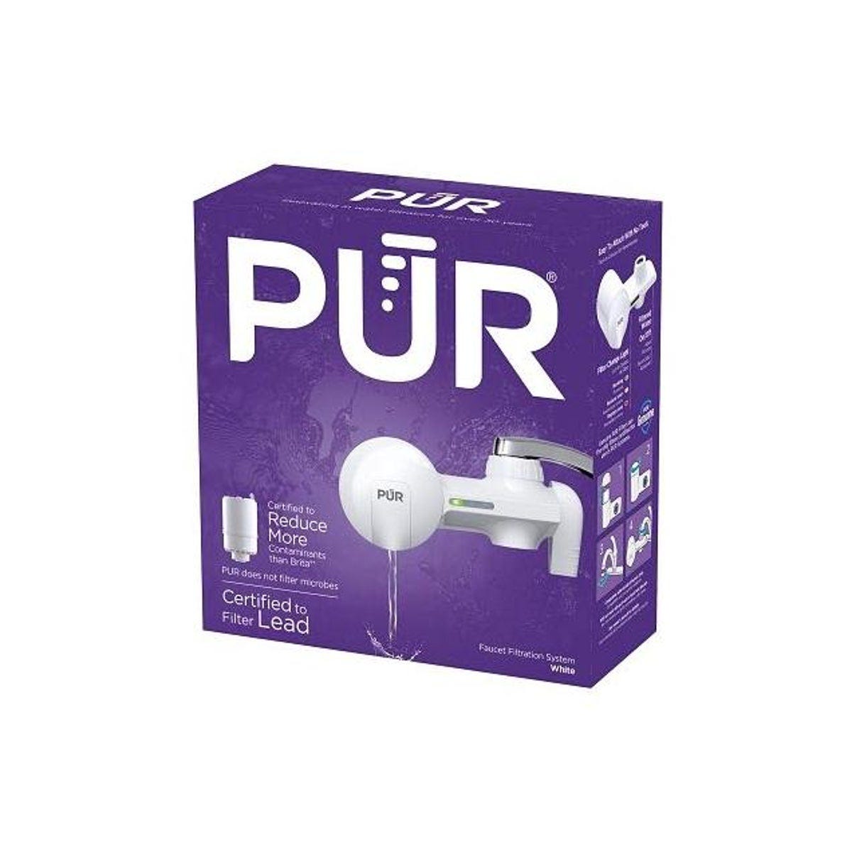 PUR White Horizontal Faucet Mount Water Filter PUR White Horizontal Faucet Mount Water Filter