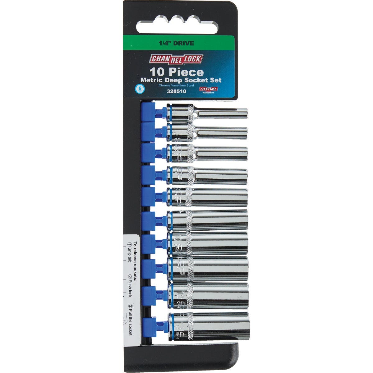 Channellock Metric 1/4 In. Drive 6-Point Deep Socket Set (10-Piece) - photo 2
