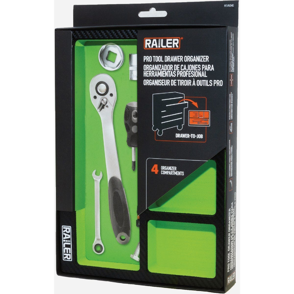 Railer EVA Medium Pro Tool Drawer Organizer, Hi-Vis Green- - photo 3