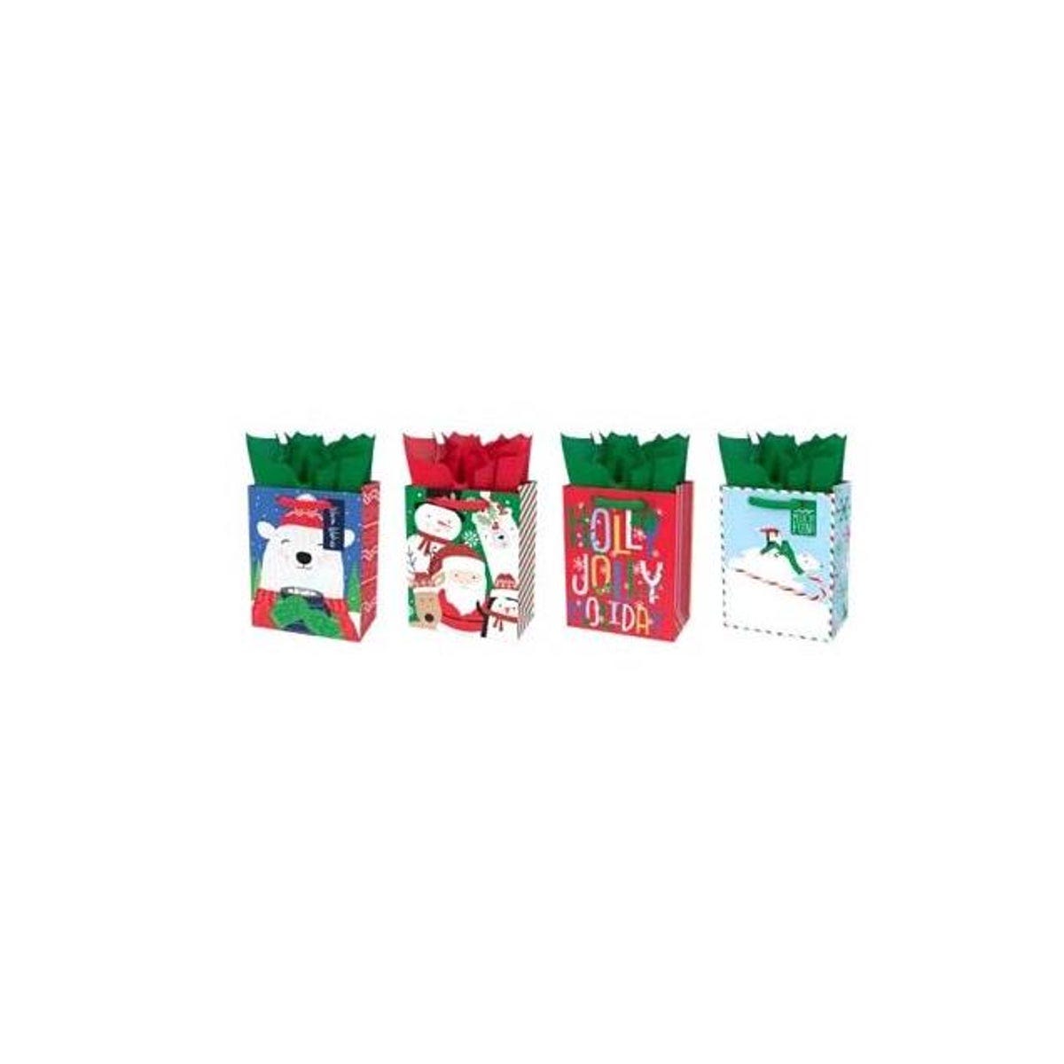 Papercraft Medium Christmas Gift Bag, Assorted Designs