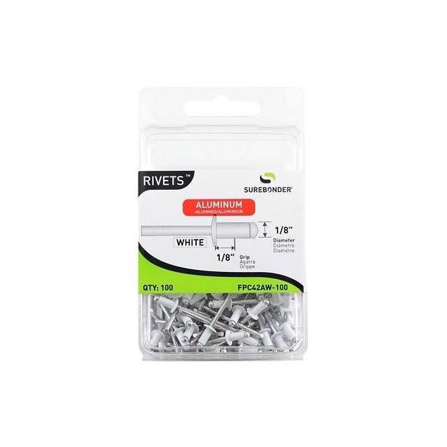 Surebonder Short White Aluminum Rivets (100-Pack) Surebonder Short White Aluminum Rivets (100-Pack)