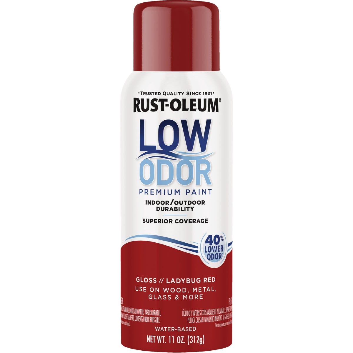 Rust-Oleum Low Odor Water-Based 11 Oz. Gloss Spray Paint, Ladybug Red - photo 2