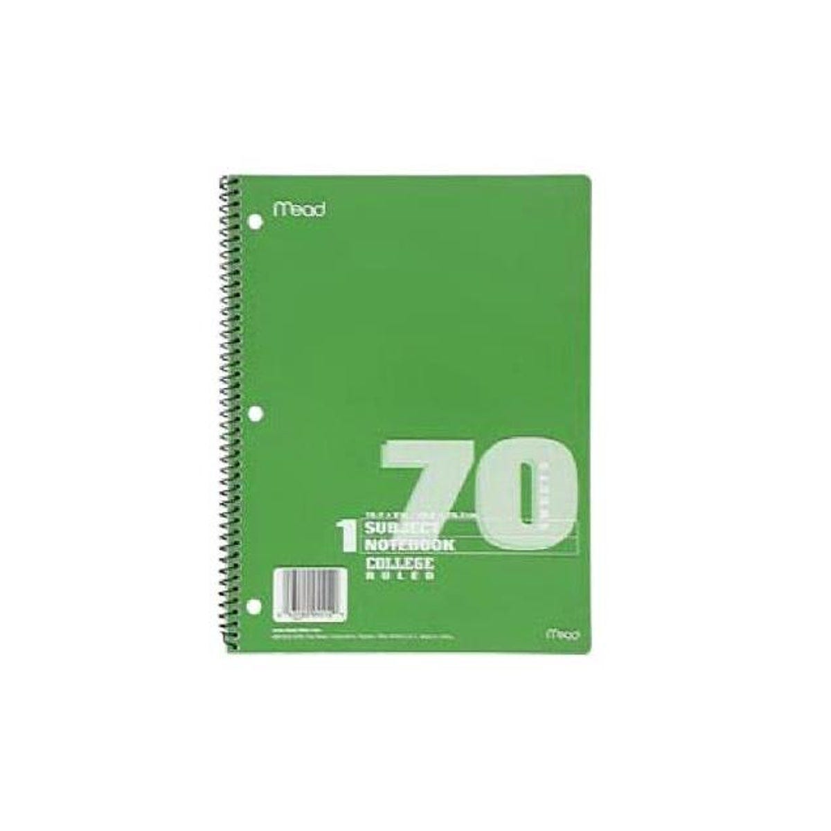 Mead 10.5 In. x 8 In. College Ruled Spiral Notebook (70-Sheet)