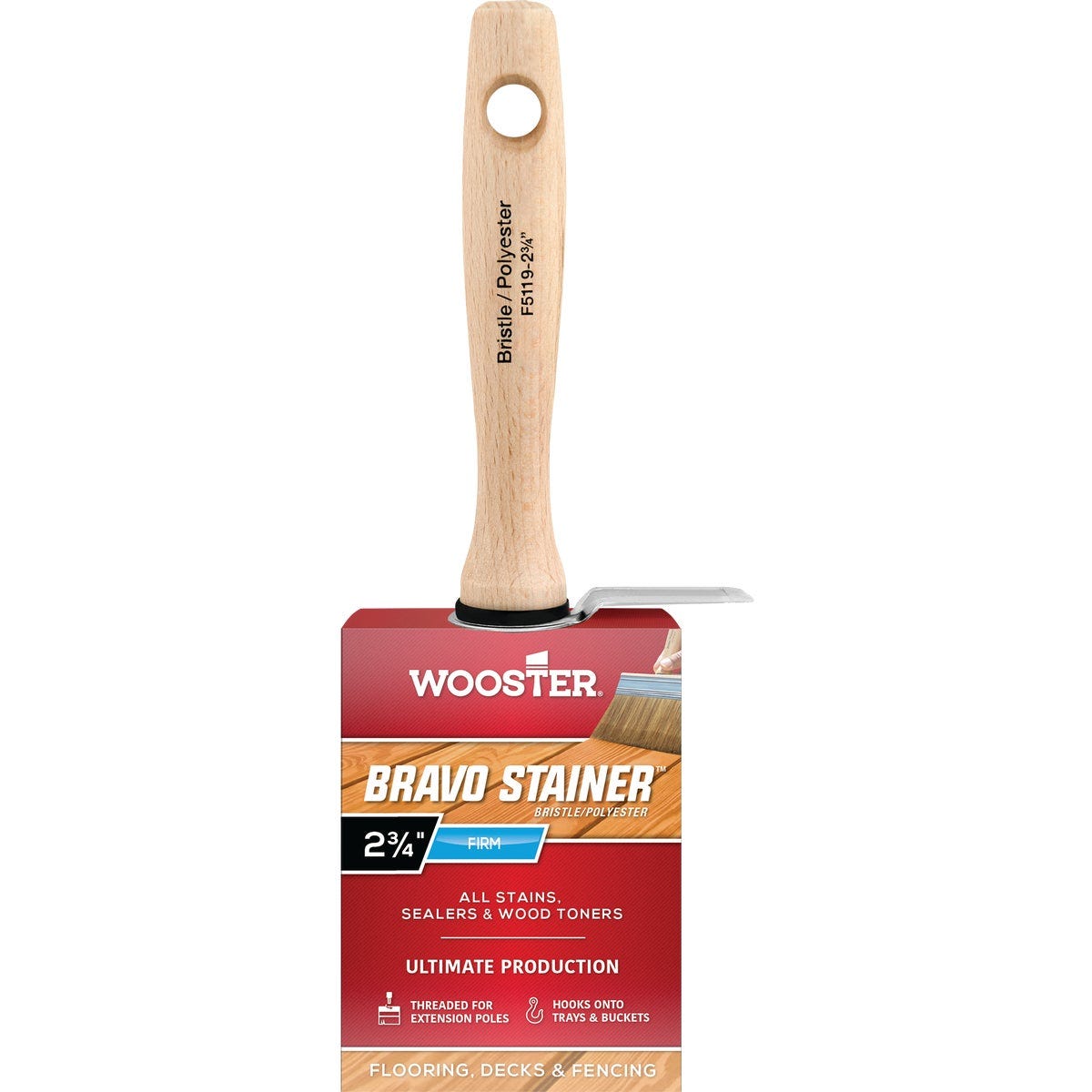 Wooster Bravo Stainer 2-3/4 In. Bristle Brush Wooster Bravo Stainer 2-3/4 In. Bristle Brush