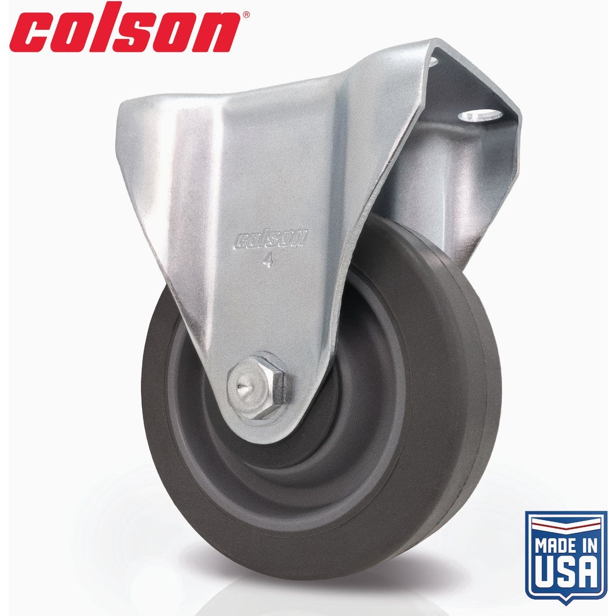 Colson 4 In. Gray TPR Rigid Plate Caster