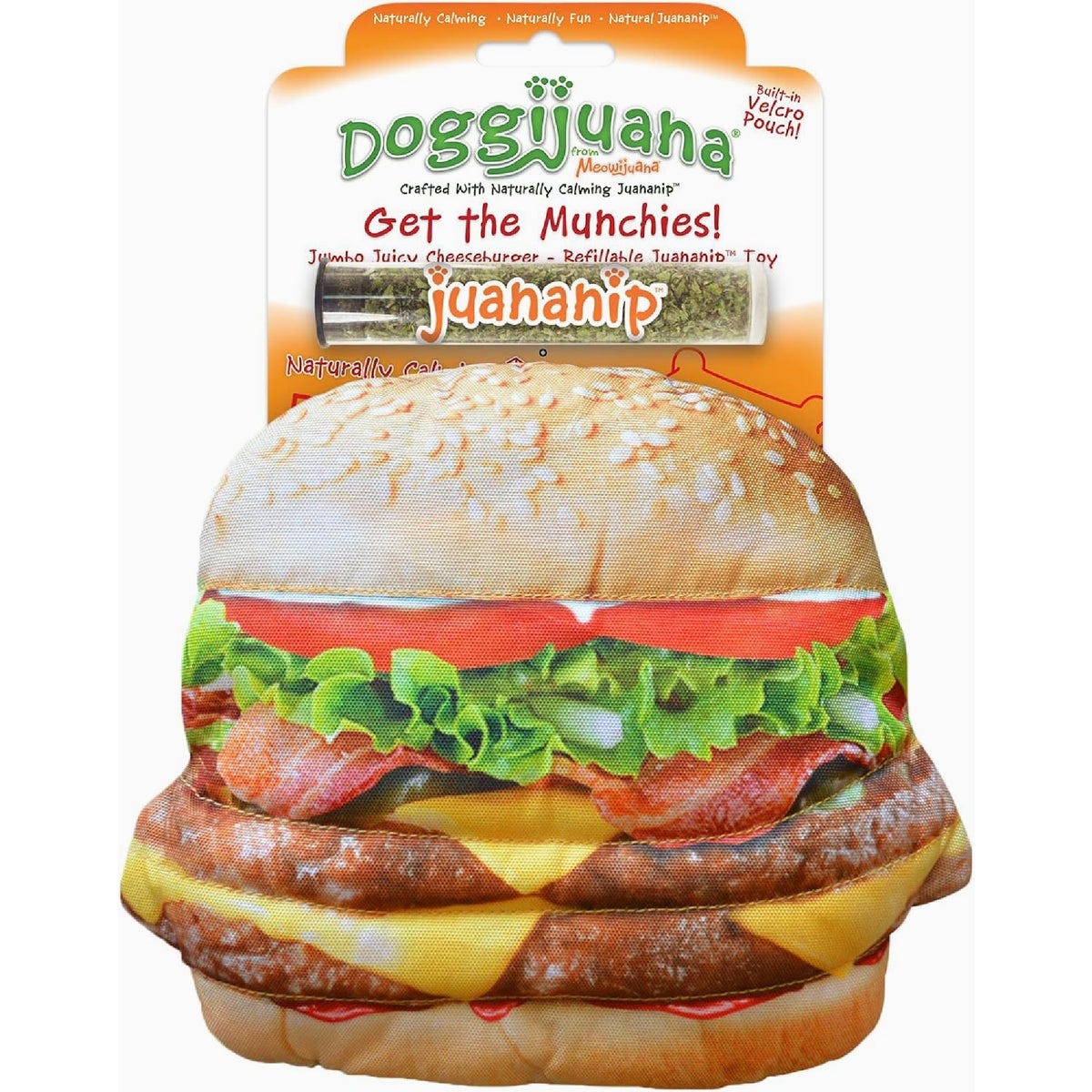 Doggijuana Get the Munchie Refillable Cheeseburger Dog Toy Doggijuana Get the Munchie Refillable Cheeseburger Dog Toy