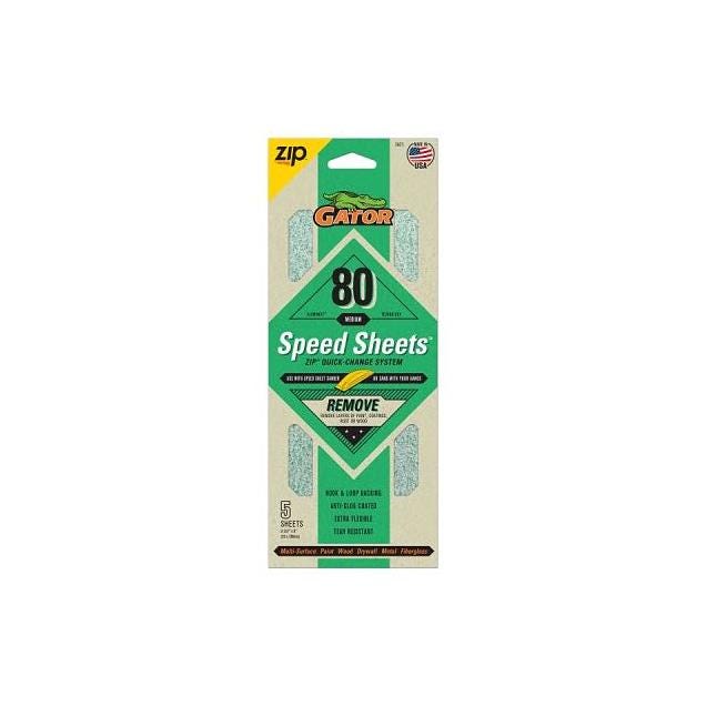 Gator 5-Pack 3-2/3 In. x 9 In. 80 Grit Premium Sanding Speed Sheets