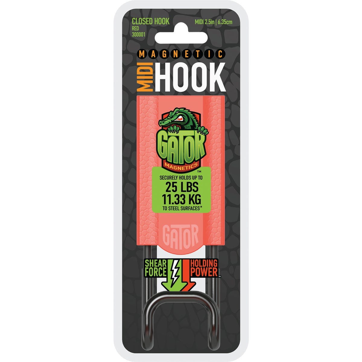 Gator Magnetics MIDI 2.5 In. Red Closed Magnetic Hook, 25 Lb. Capacity - photo 2