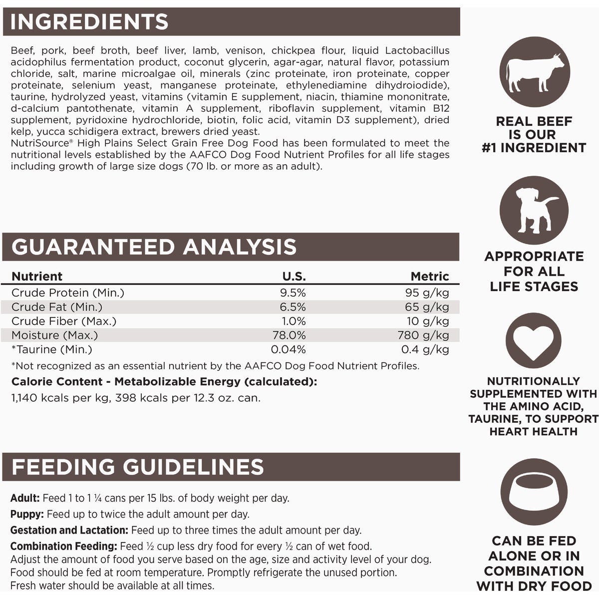 NutriSource 12.3 Oz. High Plains Select Recipe Grain Free Wet Dog Food - photo 4 NutriSource 12.3 Oz. High Plains Select Recipe Grain Free Wet Dog Food - photo 4