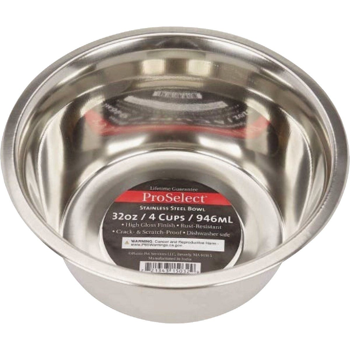 Boss Pet ProSelect 32 Oz. Heavy Stainless Steel Mirror Finish Dog Bowl Boss Pet ProSelect 32 Oz. Heavy Stainless Steel Mirror Finish Dog Bowl