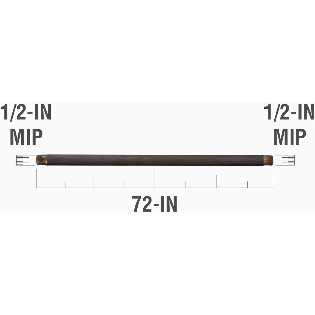 Southland 1/2 In. x 72 In. Carbon Steel Threaded Black Pipe - photo 2 Southland 1/2 In. x 72 In. Carbon Steel Threaded Black Pipe - photo 2
