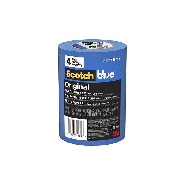 Scotch 1.41 In. x 60 Yd. Blue Painter's Masking Tape (4-Pack)