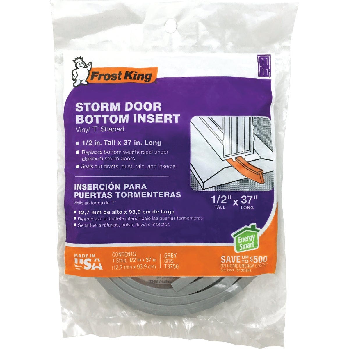 Frost King 1/2 In. x 37 In. Storm Door Bottom Seal Insert Frost King 1/2 In. x 37 In. Storm Door Bottom Seal Insert