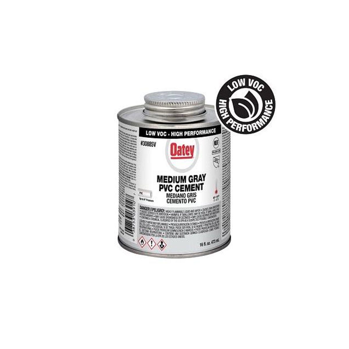 Oatey 16 Oz. Gray Medium-Bodied PVC Pipe Cement Oatey 16 Oz. Gray Medium-Bodied PVC Pipe Cement