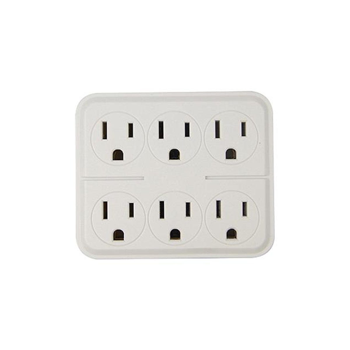 Master Electrician 6-Outlets White Outlet Tap