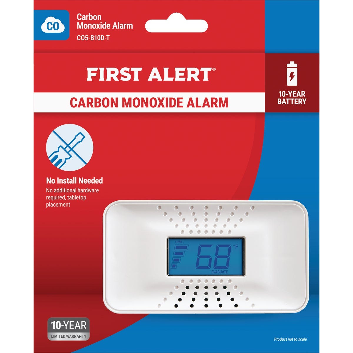 First Alert CO710 10-Year Battery Electrochemical Multi Function Carbon Monoxide Alarm First Alert CO710 10-Year Battery Electrochemical Multi Function Carbon Monoxide Alarm