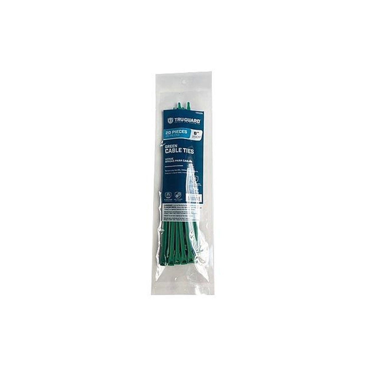 20-Pack 8 In. Green Cable Ties