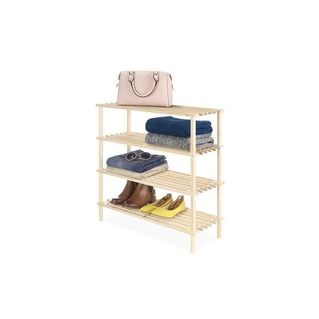 Whitmor 10.25 x 24.75 x 26.25 In. Wood 4-Tier Storage Shelf Whitmor 10.25 x 24.75 x 26.25 In. Wood 4-Tier Storage Shelf