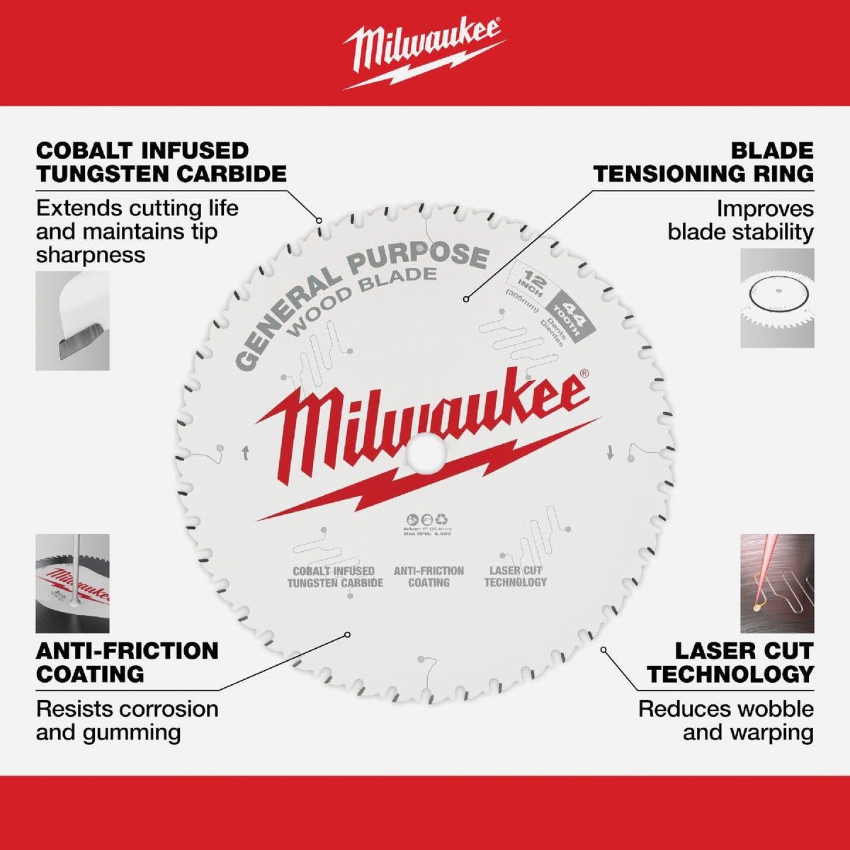 Milwaukee 12 In. 44-Tooth General Purpose Circular Saw Blade - photo 5