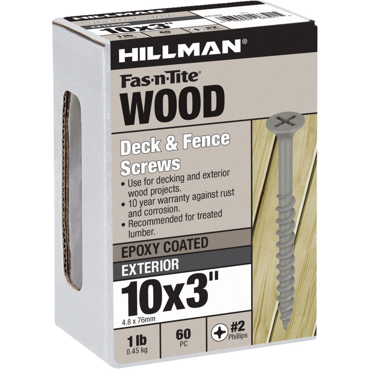 Hillman Fas-N-Tite #10 x 3 In. Exterior Coated Wood Screw (60-Count) Hillman Fas-N-Tite #10 x 3 In. Exterior Coated Wood Screw (60-Count)