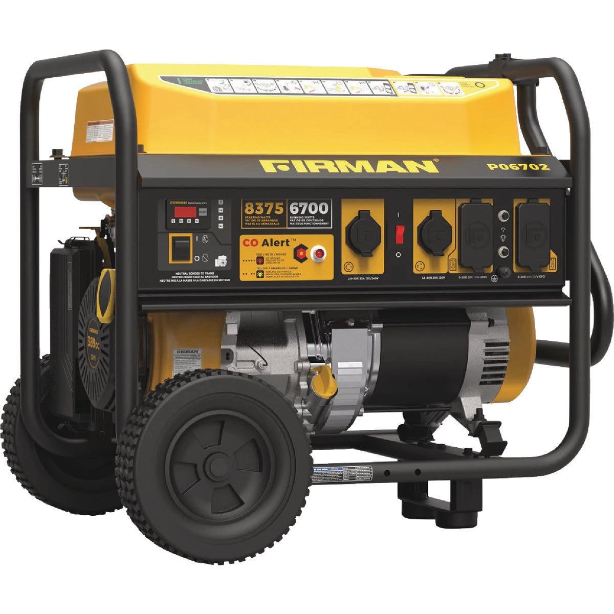Firman 8350W Gasoline Powered Recoil Start 120/240V Portable Generator with CO Alert