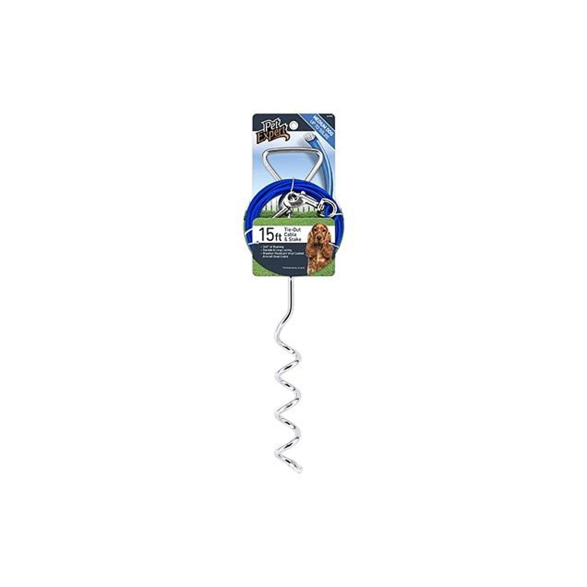 Pet Expert 15 Ft. Dog Tie Out Stake & Cable