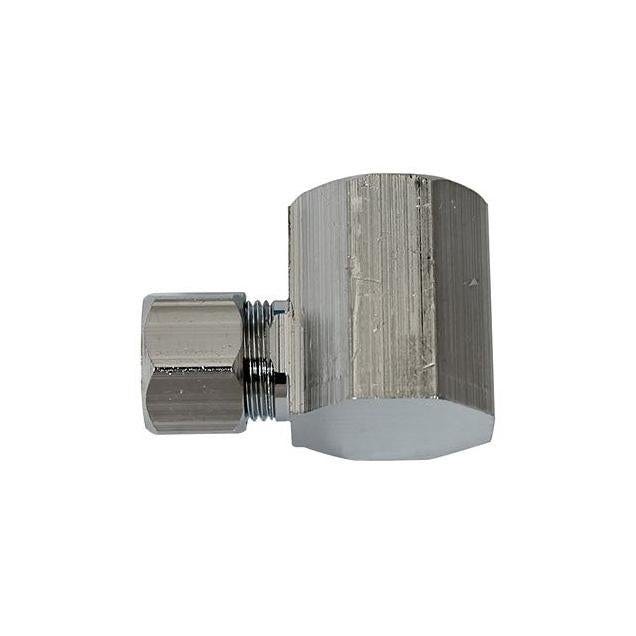Keeney 1/2 In. FPT x 3/8 In. Chrome Plated OD Brass Compression Angle Connector Keeney 1/2 In. FPT x 3/8 In. Chrome Plated OD Brass Compression Angle Connector